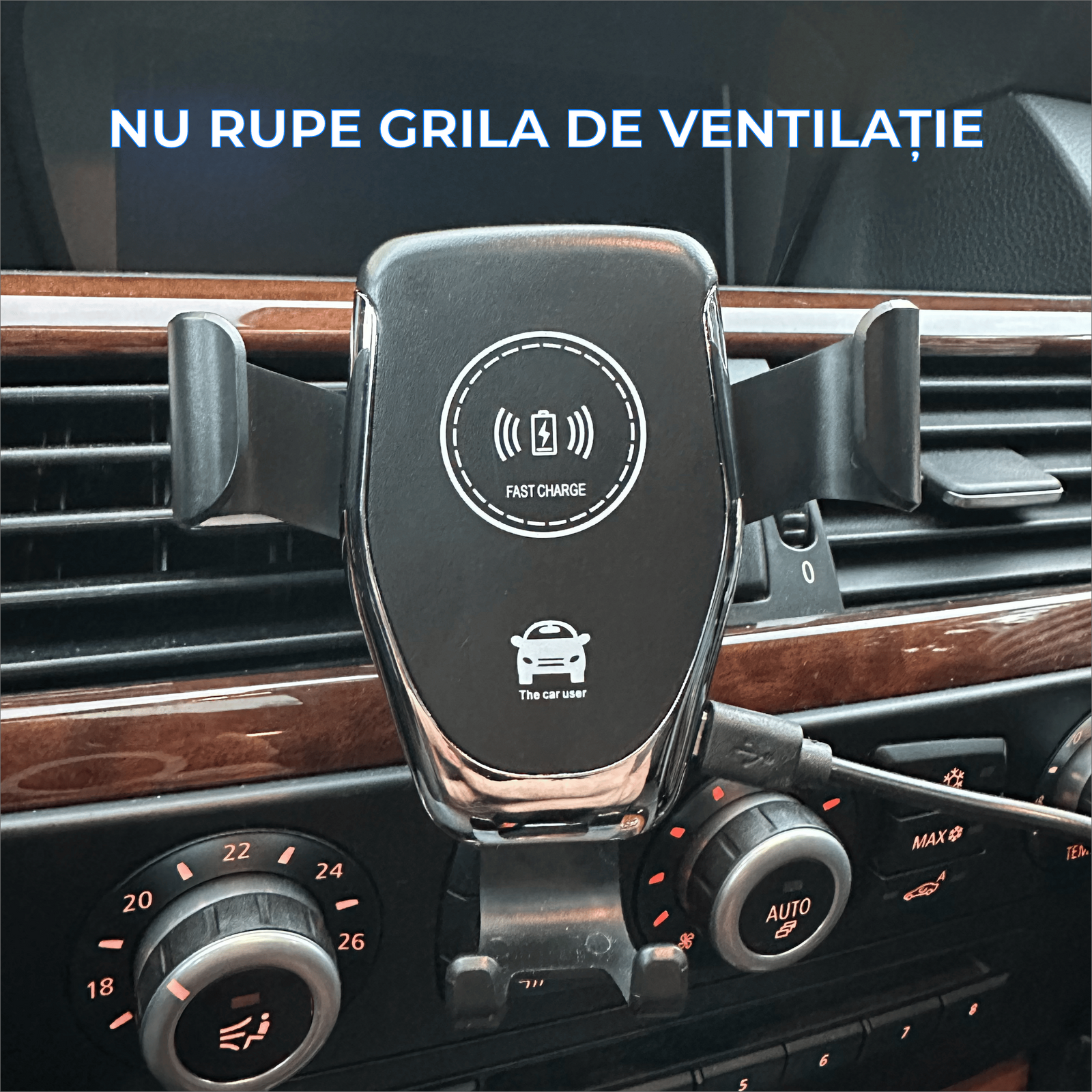 Suport Telefon cu Încărcare Wireless și Prindere Gravitațională