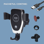 Suport Telefon cu Încărcare Wireless și Prindere Gravitațională